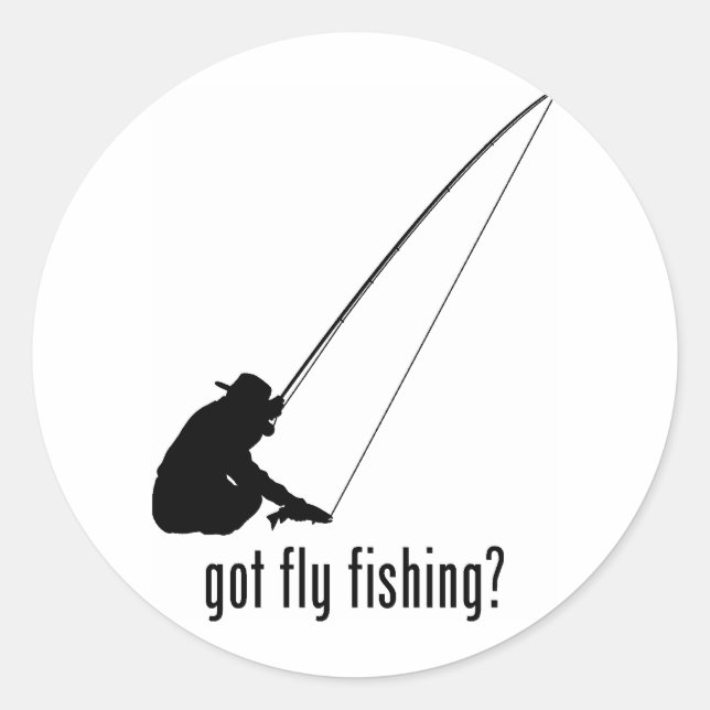 Fliegenfischerei Runder Aufkleber (Vorderseite)