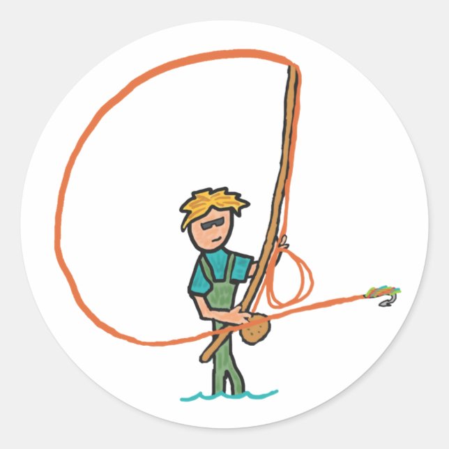 Fliegenfischerei Runder Aufkleber (Vorderseite)