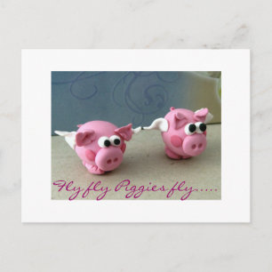 Fliegenfliegen Schweine fliegen..... Postkarte