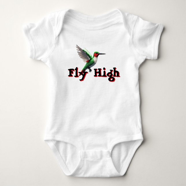 Fliegenhoch Hummingbird Baby Strampler (Vorderseite)