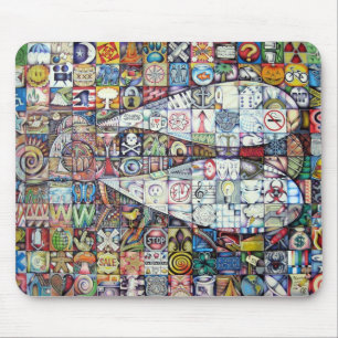 Fliegenmosaik-Mausunterlage Mousepad