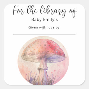 Fliegenpilz - Baby-Bibliothek Quadratischer Aufkleber