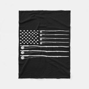 Fliegenrutenfischen Amerikanische Flagge Fleecedecke