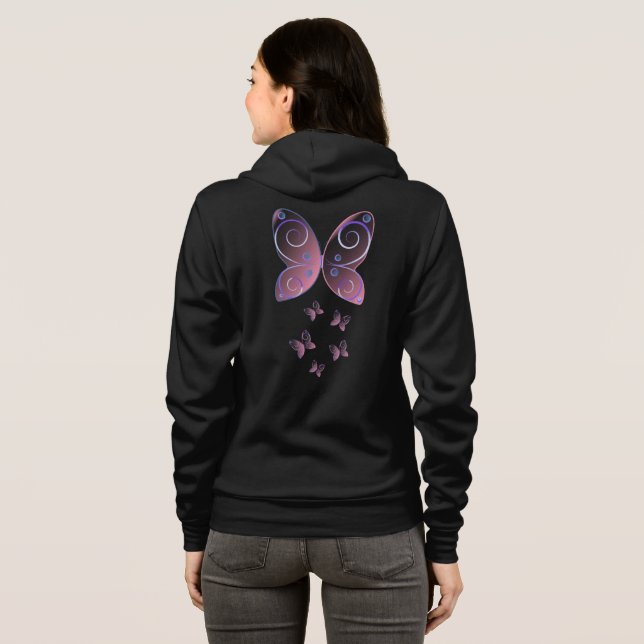 Fliegenschmetterlinge Hoodie (Schwarz voll)