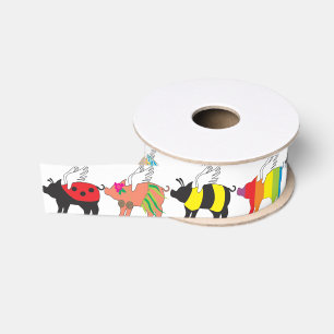 Fliegenschwein Grosgrainband Ripsband