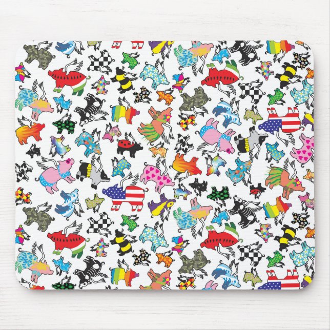 Fliegenschwein-Mausunterlage Mousepad (Vorne)