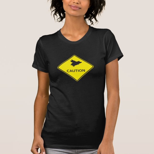 Fliegenschwein-Zeichen-Shirt T-Shirt (Vorderseite)