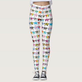 Fliegenschweine in den Leggings einer Reihe