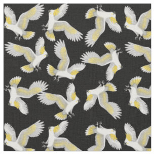 Fliegenzitronengelbes Cockatoo-Papageien-Gewebe Stoff