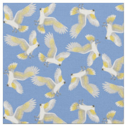 Fliegenzitronengelbes Cockatoo-Papageien-Gewebe Stoff