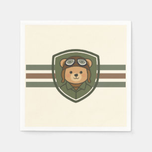 Flieger-Bär-Militär-Party-Servietten Serviette