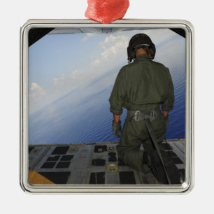 Flieger beobachtet das Wasser des Golfs von Mexic Silbernes Ornament