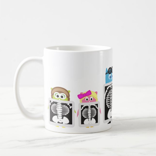 Flieger-Eulen-Röntgenstrahl Kaffeetasse (Links)