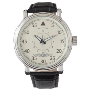 Flieger Fluglinie, Creme und Brown Armbanduhr