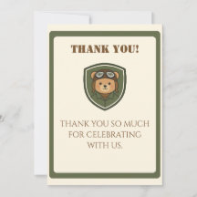Fliegerbär Militärparty Dankeskarte