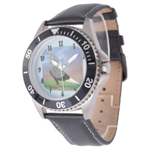 Fliegertaube und Wolken Armbanduhr
