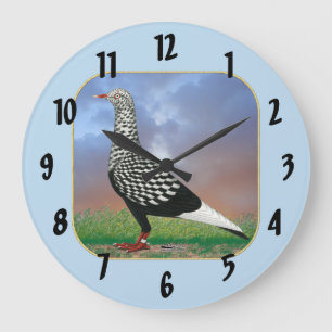 Fliegertaube und Wolken Große Wanduhr