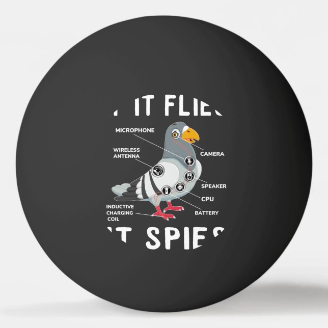 Fliegt es Spionen, dann ist der Anatomie-Vogel der Tischtennisball (Vorderseite)