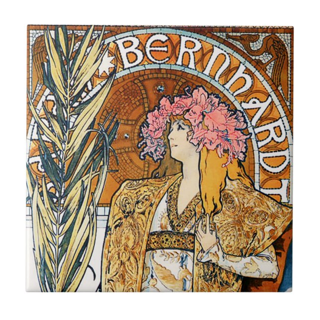 Fliese Alphonse Mucha Gismonda (Vorderseite)