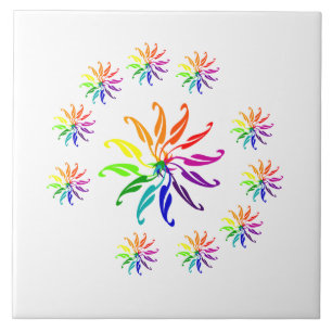 Fliese - bunte Blatt-Motive