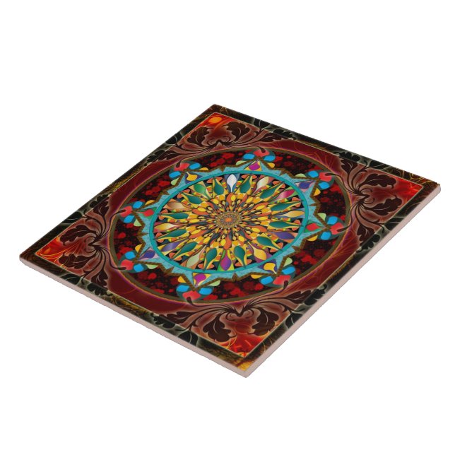Fliese der Mandala-Tröpfchen-(blaue Flamme) (Seite)