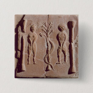 Fliese, die Adam und Eve, römisch darstellt Button