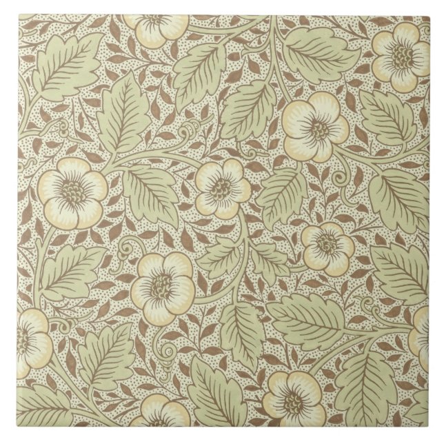Fliese mit Tapetenentwurf durch William Morris (Vorderseite)