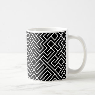 Fliesen 10 DRUCKgenerativ (weiß auf schwarz) Kaffeetasse