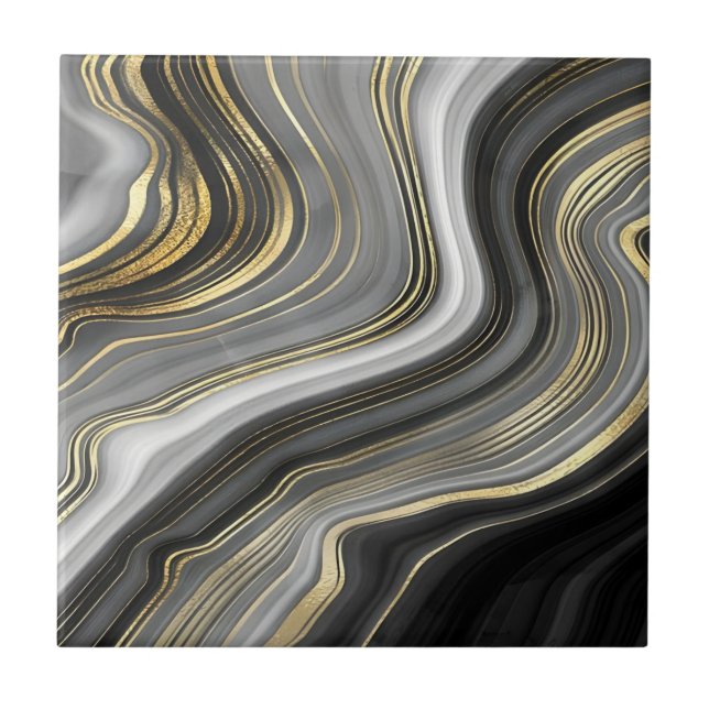 Fliesen aus schwarz und gold (Vorderseite)