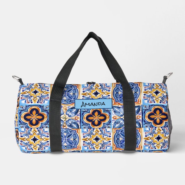 Fliesen aus sizilianischer Keramik Duffle Bag (Vorderseite)
