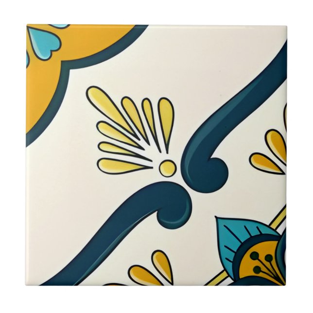 Fliesen aus Weiß und Gold harmonieren mit Blumenmo (Vorderseite)
