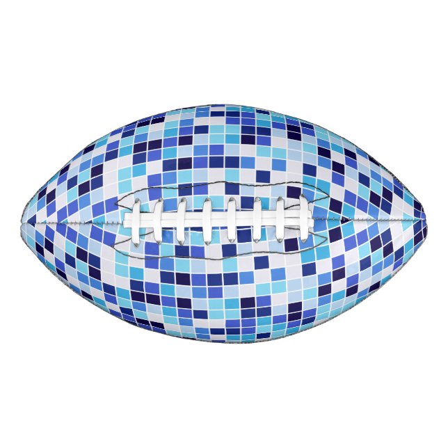 Fliesen, blaue Mosaikfliesen, geometrisches Muster Football (Vorderseite)