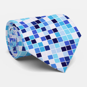 Fliesen, blaue Mosaikfliesen, geometrisches Muster Krawatte