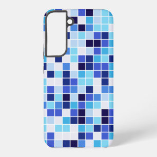 Fliesen, blaue Mosaikfliesen, geometrisches Muster Samsung Galaxy Hülle