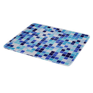Fliesen, blaue Mosaikfliesen, geometrisches Muster Schneidebrett