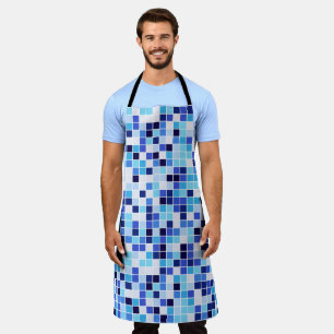 Fliesen, blaue Mosaikfliesen, geometrisches Muster Schürze