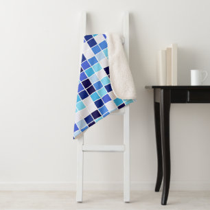 Fliesen, blaue Mosaikfliesen, geometrisches Muster Sherpadecke