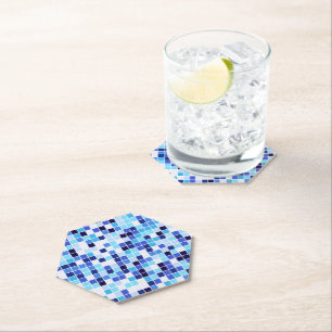 Fliesen, blaue Mosaikfliesen, geometrisches Muster Untersetzer