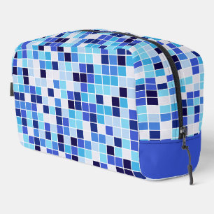 Fliesen, blaue Mosaikfliesen, geometrisches Muster Waschbeutel