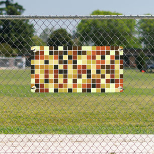 Fliesen, braune Mosaikfliesen, geometrisches Muste Banner
