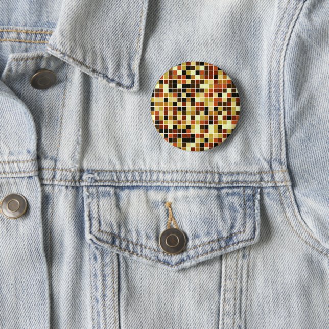 Fliesen, braune Mosaikfliesen, geometrisches Muste Button (Beispiel)
