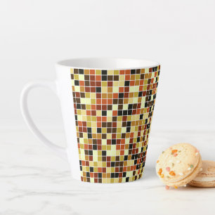 Fliesen, braune Mosaikfliesen, geometrisches Muste Milchtasse