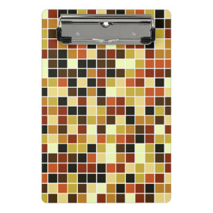 Fliesen, braune Mosaikfliesen, geometrisches Muste Mini Klemmbrett