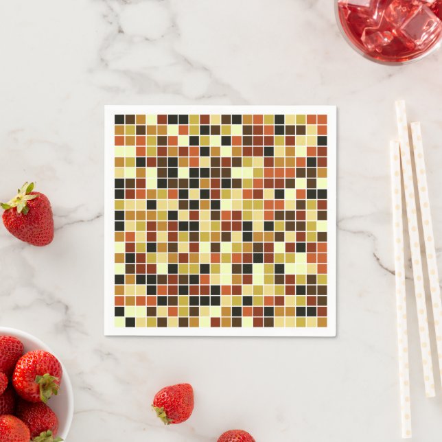 Fliesen, braune Mosaikfliesen, geometrisches Muste Serviette (Beispiel)