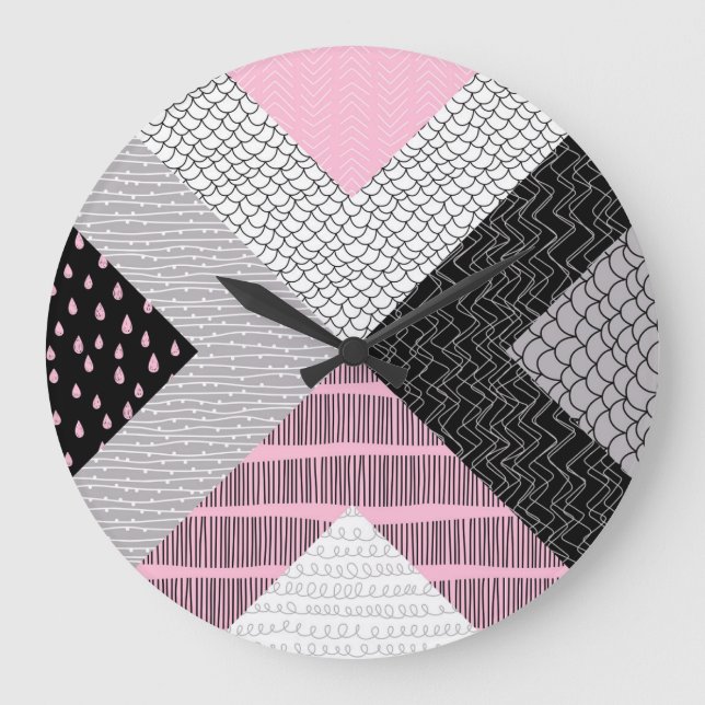 Fliesen, Freehe und zeichnend Muster. Große Wanduhr (Vorderseite)