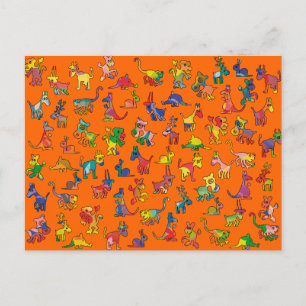 Fliesen für abstrakte Tiere Postkarte