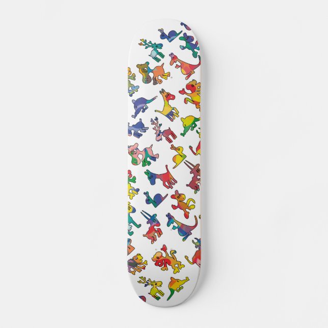 Fliesen für abstrakte Tiere Skateboard (Vorderseite)