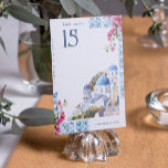 Fliesen | Hochzeit in Griechenland Tischnummer<br><div class="desc">Bringen Sie die Schönheit der ägäischen Küste an Ihre Empfang-Tische mit diesen Watercolor Fliesen | Griechenland Hochzeitskarten für Tischnummern. Mit einer handbemalten Abbildung der ikonisch blauen Kuppeln Santorins, der Bougainvillea Blüten und der mediterranen Fliesenmuster vereinen diese Karten elegant mit Wanderlust. Jede Karte ist perfekt für eine Hochzeit in Urlaubsort oder...</div>