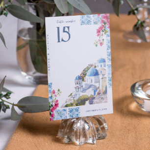Fliesen   Hochzeit in Griechenland Tischnummer