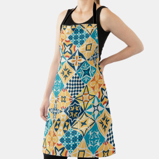 Fliesen im mediterranen Stil kochen Provence Toska Schürze